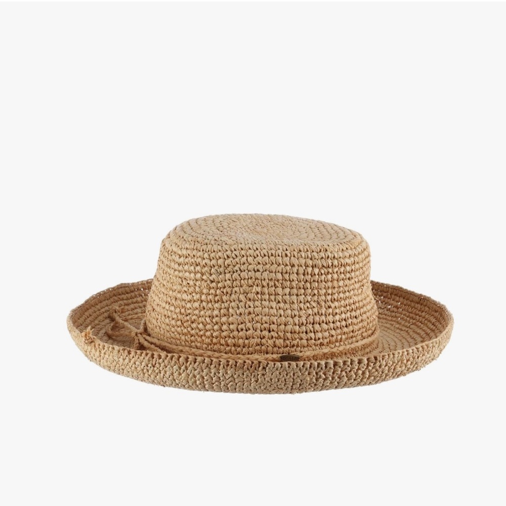 Scala Natural Straw Crochet Sun Hat - Picture 2 of 6